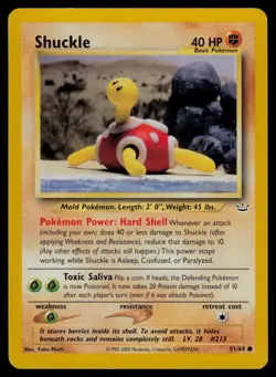 Shuckle 51/64 Common Neo Revelation Pokemon Unlimited Lightly Played - Image 1