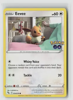 Eevee #054/078 Pokemon Go Common Non Holo Pokemon TCG NM - Image 1