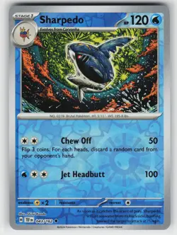 Sharpedo 043 Reverse Holo 162 UC Temporal Forces NM Pokemon - Image 1