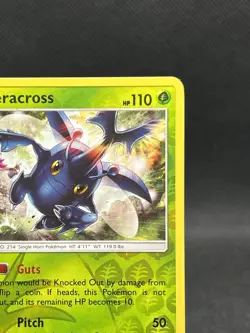 Pokemon TCG Burning Shadows Heracross Reverse Holo Rare 11/147 LP - Image 3