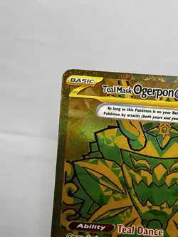 Pokemon Prismatic Evolutions Teal Mask Ogerpon EX Holo Secret Rare Gold 177/131 - Image 3