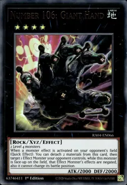 Number 106: Giant Hand - Ultra Rare 1st Edition RA04-EN066 - NM - YuGiOh - Image 1
