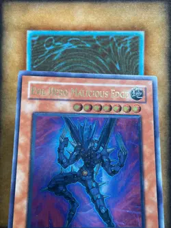 Yugioh Evil Hero Malicious Edge GLAS-EN003 Ultimate Rare 1st Ed LP - Image 4