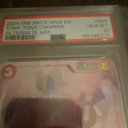 One Piece CCG OP08 Tony Tony Chopper OP08-007 Alt Art Holo PSA 10 - Image 3