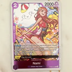 Bandai One Piece Card Game Nami PRB02-012 Special Foil ENG Character Purple 2000 - Image 1