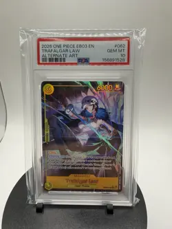 2026 One Piece English EB03-062 Trafalgar Law Alternate Art PSA 10 GEM MT #062 - Image 1