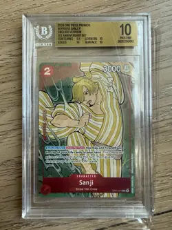 2024 ONE PIECE ENGLISH VERSION 1ST ANNIVERSARY SET #013 SANJI BGS 10 New Label - Image 1