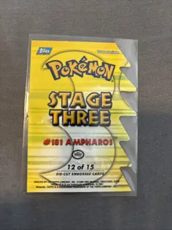 MINT 12 Of 15 pokemon topps stage three #181 ampharos DIE CUT SUPER RARE - Image 2