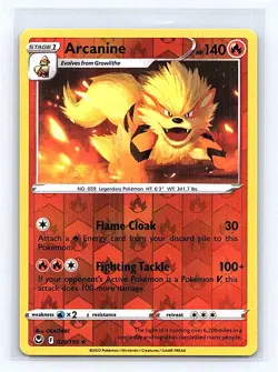 Arcanine Reverse Holo 020/195 SWSH12: Silver Tempest Rare NM - Image 1
