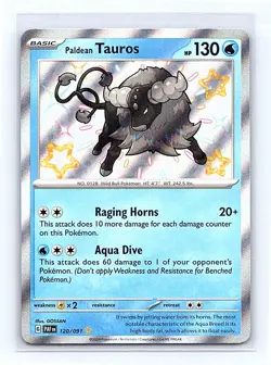 Paldean Tauros Holo 120/091 SV: Paldean Fates Shiny Rare NM - Image 1