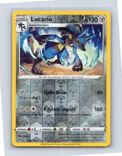 Lucario Reverse Holo 120/185 SWSH04: Vivid Voltage Rare NM - Image 1