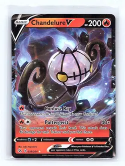 Chandelure V Holo 039/264 SWSH08: Fusion Strike Ultra Rare NM - Image 1