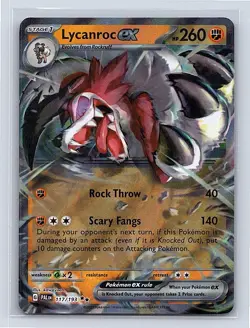 Lycanroc ex Holo 117/193 SV02: Paldea Evolved Double Rare NM - Image 1