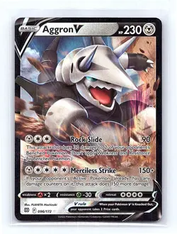 Aggron V Holo 096/172 SWSH09: Brilliant Stars Ultra Rare NM - Image 1