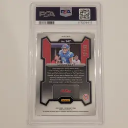 2024 Panini Prizm Draft Picks - Jaxson Dart #147 Blue Prizm /199 (RC) PSA 9 - Image 2