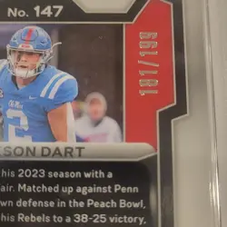 2024 Panini Prizm Draft Picks - Jaxson Dart #147 Blue Prizm /199 (RC) PSA 9 - Image 3