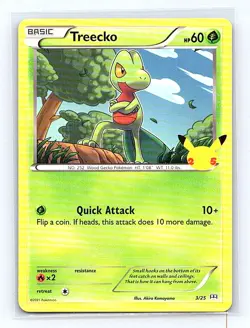 Treecko - 3/25 003/025 McDonald's 25th Anniversary Promos Promo NM - Image 1