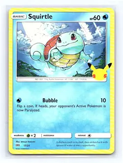 Squirtle - 17/25 017/025 McDonald's 25th Anniversary Promos Promo NM - Image 1