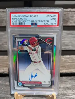 2024 Bowman Draft Mike Sirota 1st Refractor Auto /499 PSA 9 *READ* - Image 1
