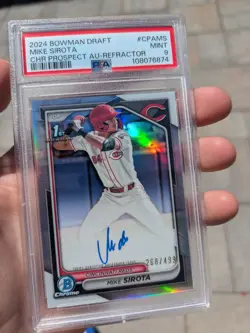 2024 Bowman Draft Mike Sirota 1st Refractor Auto /499 PSA 9 *READ* - Image 3