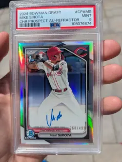 2024 Bowman Draft Mike Sirota 1st Refractor Auto /499 PSA 9 *READ* - Image 4