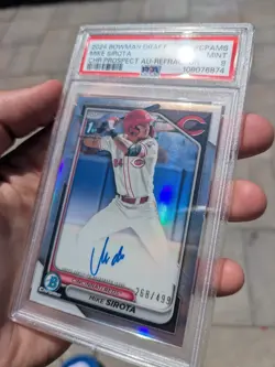 2024 Bowman Draft Mike Sirota 1st Refractor Auto /499 PSA 9 *READ* - Image 5