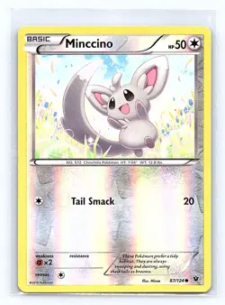 Minccino (87) Reverse Holo 87/124 XY - Fates Collide Common NM - Image 1