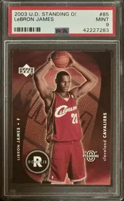 LEBRON JAMES PSA 9 2003-04 UPPER DECK STANDING O #85 ROOKIE RC - Image 1