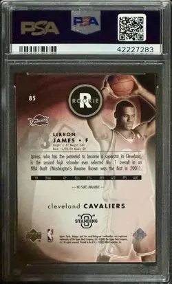 LEBRON JAMES PSA 9 2003-04 UPPER DECK STANDING O #85 ROOKIE RC - Image 2