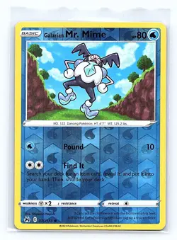 Galarian Mr. Mime Reverse Holo 030/159 SWSH: Crown Zenith Common NM - Image 1