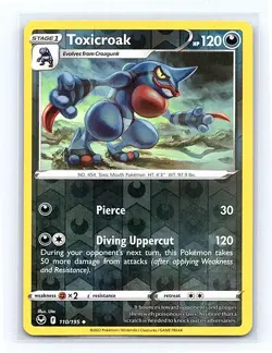 Toxicroak Reverse Holo 110/195 SWSH12: Silver Tempest Uncommon NM - Image 1