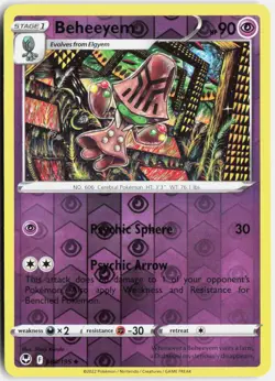 Beheeyem Reverse Holo 080/195 SWSH12: Silver Tempest Uncommon NM - Image 1