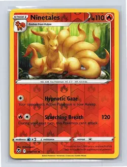 Ninetales Reverse Holo 018/195 SWSH12: Silver Tempest Uncommon NM - Image 1