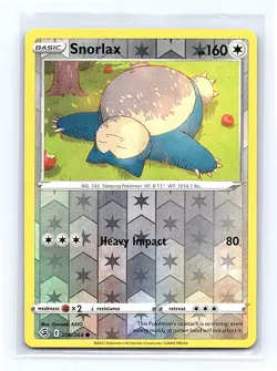 Snorlax Reverse Holofoil 206/264 SWSH08: Fusion Strike Common NM - Image 1