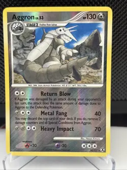 Pokemon TCG Aggron 14/111 Reverse Holo Rare Rising Rivals LP - Image 1