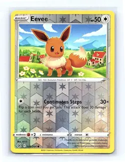 Eevee Reverse Holo 205/264 SWSH08: Fusion Strike Common NM - Image 1
