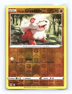Hisuian Growlithe Reverse Holofoil 083/196 SWSH11: Lost Origin Common NM - Image 1