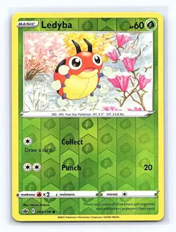 Ledyba Reverse Holofoil 004/198 SWSH06: Chilling Reign Common NM - Image 1
