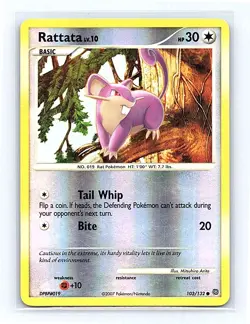 Rattata Reverse Holofoil 103/132 Secret Wonders Common LP - Image 1