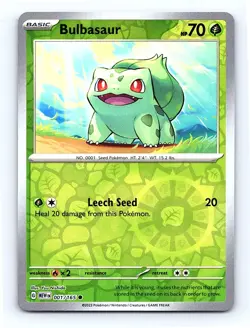Bulbasaur - Reverse Holo 001/165 SV: Scarlet & Violet 151 Common NM - Image 1