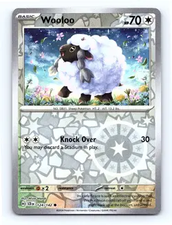 Wooloo Reverse Holo 124/142 SV07: Stellar Crown Common NM - Image 1