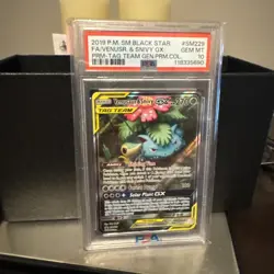 Venusaur & Snivy GX SM229 Holo PSA GEM MT 10 Black Star Promo Pokemon - Image 3