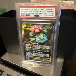 Venusaur & Snivy GX SM229 Holo PSA GEM MT 10 Black Star Promo Pokemon - Image 5