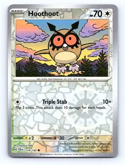 Hoothoot Reverse Holo 114/142 SV07: Stellar Crown Common NM - Image 1