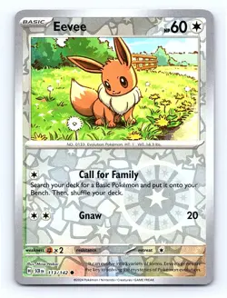 Eevee Reverse Holo 113/142 SV07: Stellar Crown Common NM - Image 1