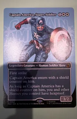 Captain America, Super-Soldier (Borderless) (0352) Marvel Super Heroes Mtg M/NM - Image 1