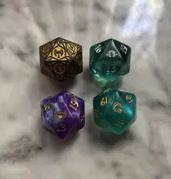 Magic The Gathering Lot Of 4 D20 Oversized Dice KALDHEIM NEW CAPENNA MH3 LORWYN - Image 1