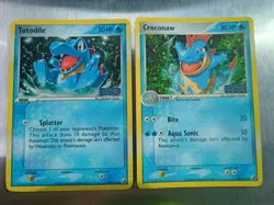 Pokemon Cards Ex Unseen Forces Totodile & Criconaw Reverse Holo Stamped - Image 1