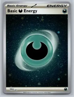 Basic Darkness Energy SWIRL Cosmos Holo Pokemon Scarlet & Violet Base Set 007 NM - Image 1
