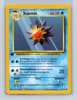 Starmie Pokemon German Base Set 1st Edition (STARMIE) #64 NM/LP - Image 1